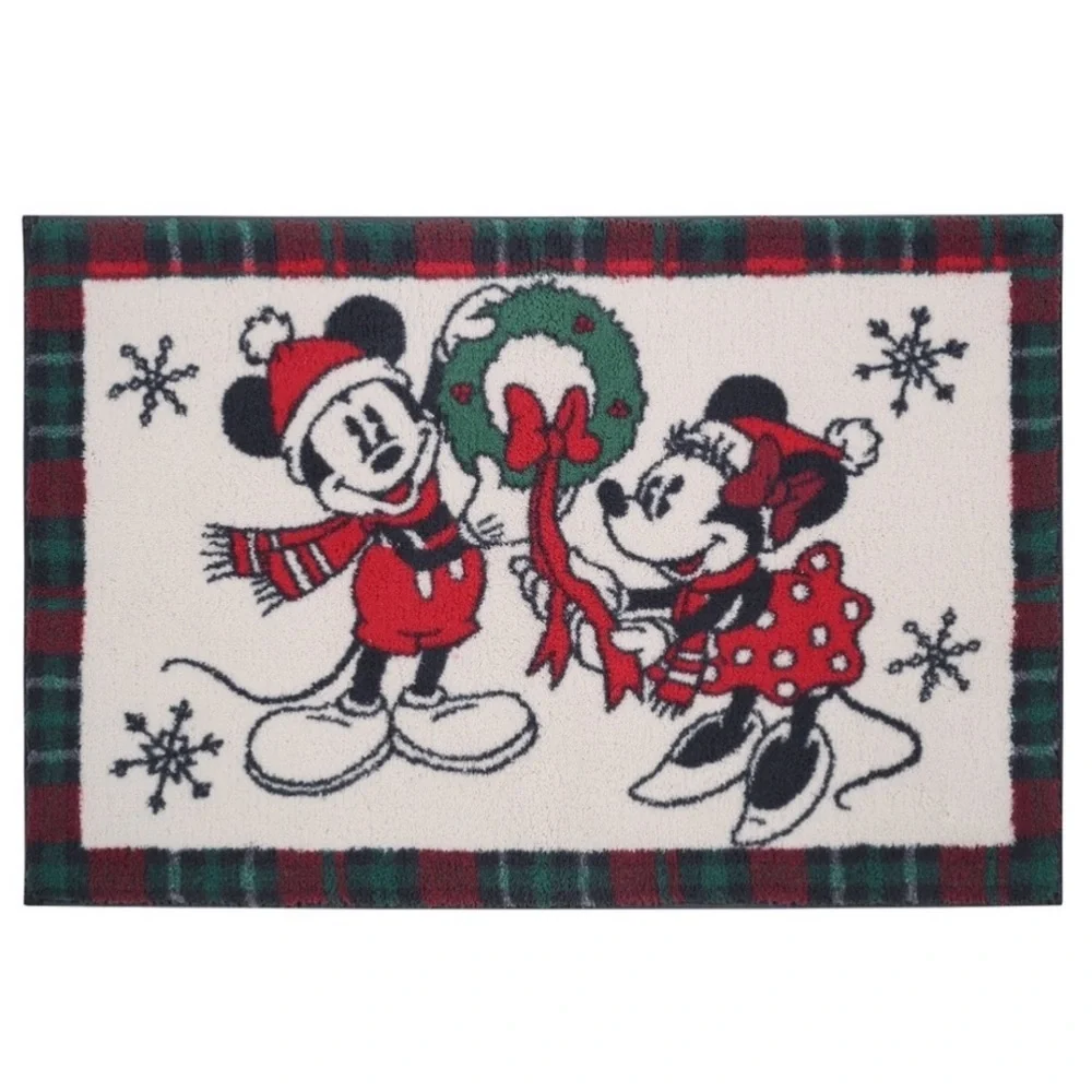 🆕 DISNEY Mickey and Minnie Shower Curtain Bath Rug  Hand Towel Bathroom Set